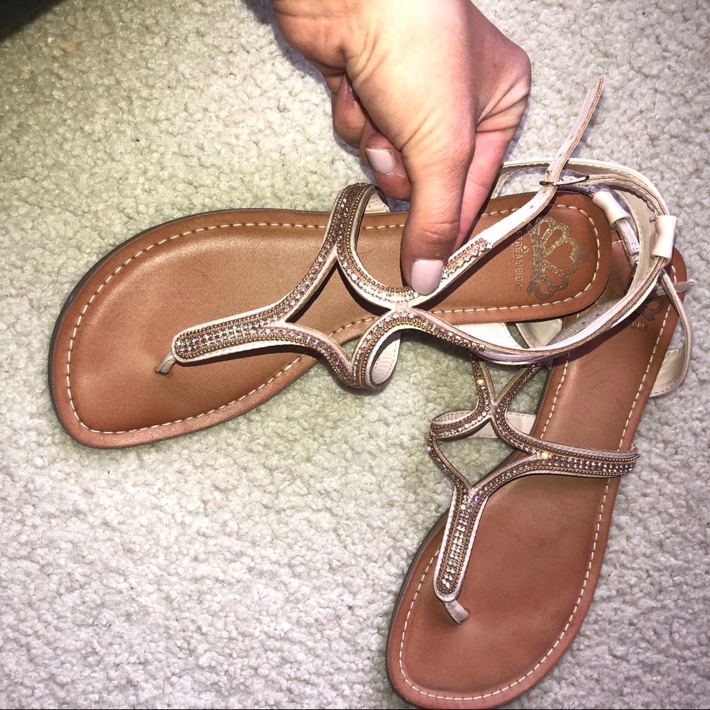 Fergalicious Rhinestoned Sandals Size 8.5